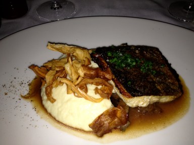 Pavé de lieu purée de panais