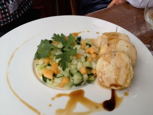 Volaille melon concombre