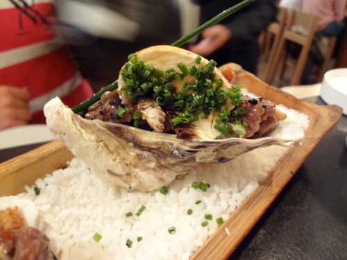 tartare de canard et huitre